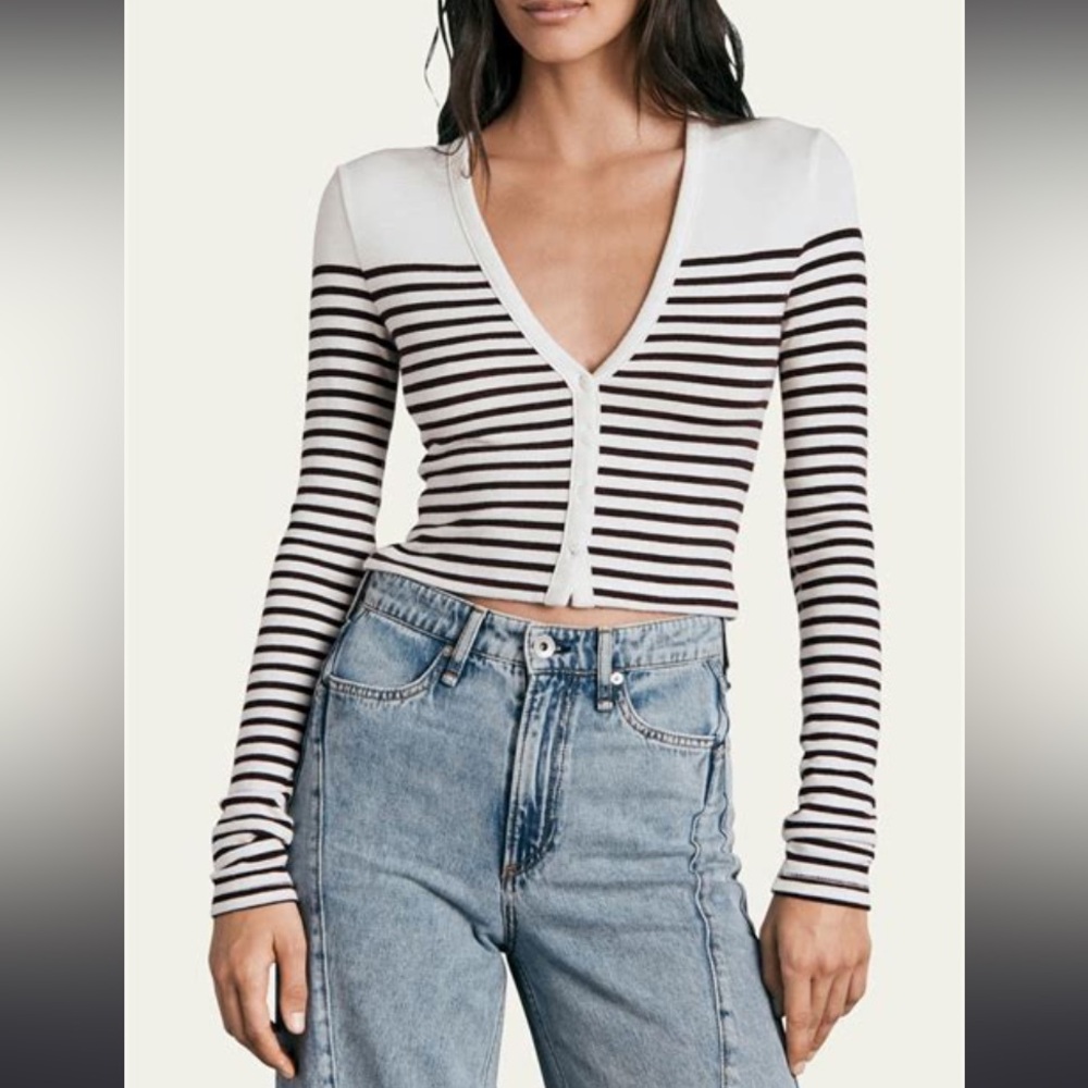 New Rag and bone the knit Breton stripe cardigan